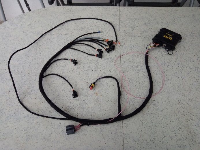 Faisceau moteur complet relié à un ECU Haltech