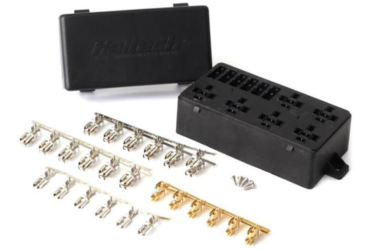 HT-030102 6 Circuit Haltech Fuse Box with Lid and all required pins – Réf. HT-030102