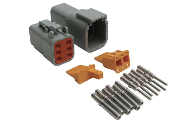 Plug and Pins Only - Matching Set Deutsch DTM-6 Connectors (7.5 Amp) – Réf. HT-031015