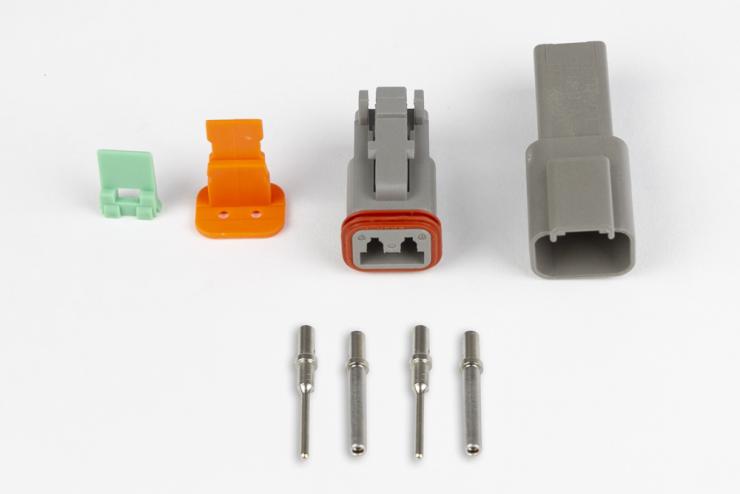 HT-031112 Plug and Pins Only - Matching Set of Deutsch DT-2 Connectors  (DT06-2S + DT04-2P) - ( 13 Amp) – Réf. HT-031112