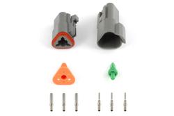 HT-031113 Plug and Pins Only - Matching Set of Deutsch DT-3 Connectors  (DT06-3S + DT04-3P) - ( 13 Amp) – Réf. HT-031113