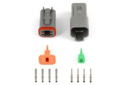 HT-031114 Plug and Pins Only - Matching Set of Deutsch DT-4 Connectors  (DT06-4S + DT04-4P) - ( 13 Amp) – Réf. HT-031114