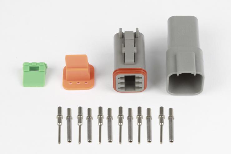 HT-031115 Plug and Pins Only - Matching Set of Deutsch DT-6 Connectors  (DT06-6S + DT04-6P) - ( 13 Amp) – Réf. HT-031115
