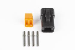 HT-031201 Plug and pins only - Male Deutsch DTP-06-4S - Black connector (25Amp) – Réf. HT-031201