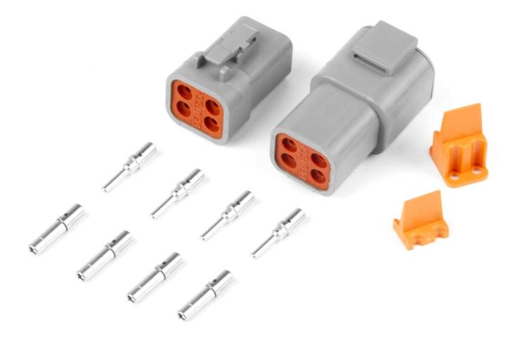 HT-031204 Plug and Pins Only - Matching Set of Deutsch DTP-4 Connectors (25 Amp) – Réf. HT-031204